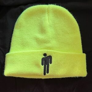 Neon Yellow Beanie with BILLIE EILISH Black Logo